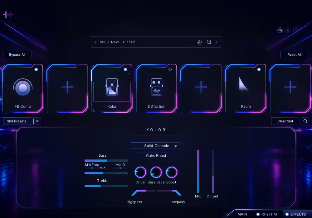 Cyberpunk interface, Rhythm tab